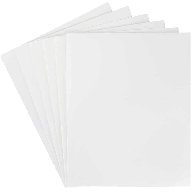 JAM Paper مجلدات مدرسية بلاستيكية ثقيلة 2 جيب شديدة التحمل - أبيض - 6/عبوة - Image 3